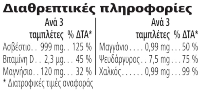 Herbalife Xtra-Cal® 90 ταμπλέτες Διαθρεπτικές πληροφορίες